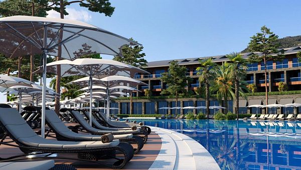 NG Phaselis Bay 5* отель премиум класса откроется в 2021 в Кемере - вид у бассейна